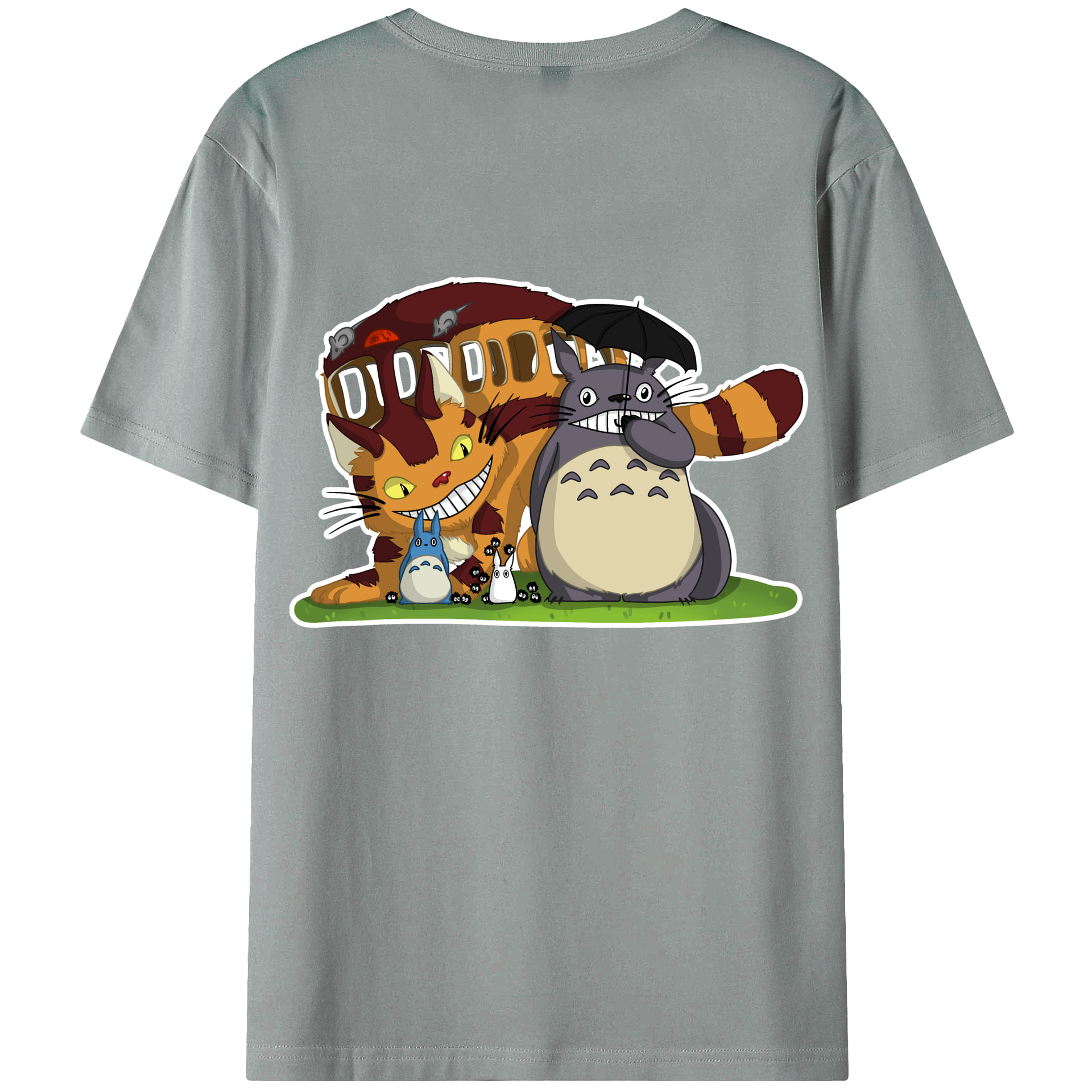 （画像用） となりのトトロ 草壁メイ 草壁サツキ My Neighbor Totoro Satsuki Kusakabe Mei Kusakabe 綿100％ メンズ半袖Tシャツ（バックプリント） 通気性